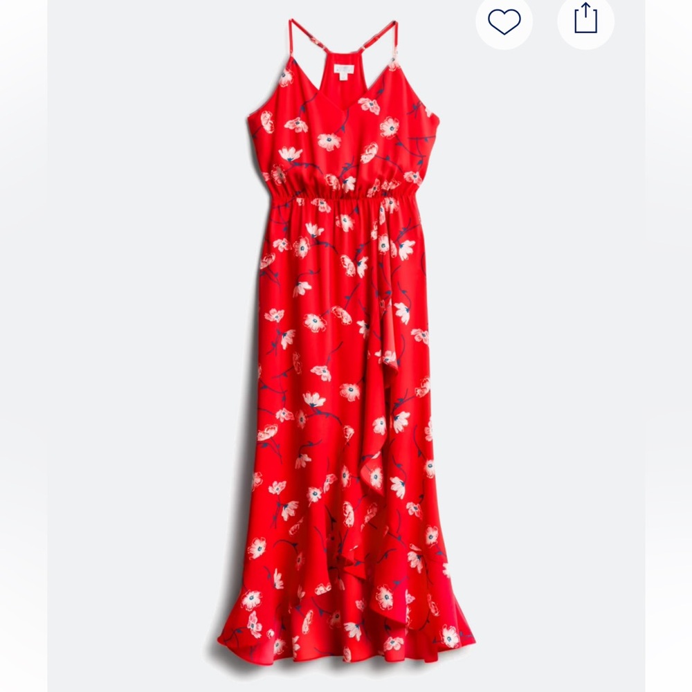 Market & Spruce red floral maxi dress, size small